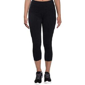 Kirkland Signature Ladies' Black Jacquard Active Tight Capris - Size Small